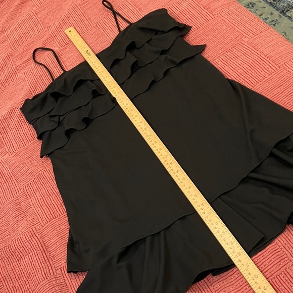 Vintage made in Canada XL Elegant Black Ruffle Mini Dress women’s - Picture 5 of 11